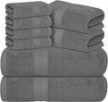 Avalon Towels Luxury 8 Piece Grey Towels Set, 2 Bath Towels, 2 Hand Towels and by AvalonTowels