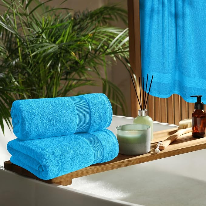 Belizzi Home 4 Pack Bath Towel Set 27x54, 100% Ring Spun Cotton, Ultra Soft - Image 4