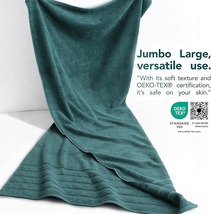 American Soft Linen 35x70 Jumbo Large Bath Towel, 600 GSM 100% Cotton Turkish - Image 3