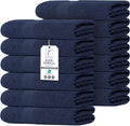 Commercial Bulk Pack of 12 Large Bath Towels – 100% Cotton Terry 24" x 50" – by TEXCRAFT