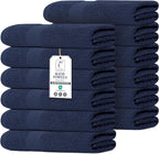 Commercial Bulk Pack of 12 Large Bath Towels – 100% Cotton Terry 24" x 50" – by TEXCRAFT