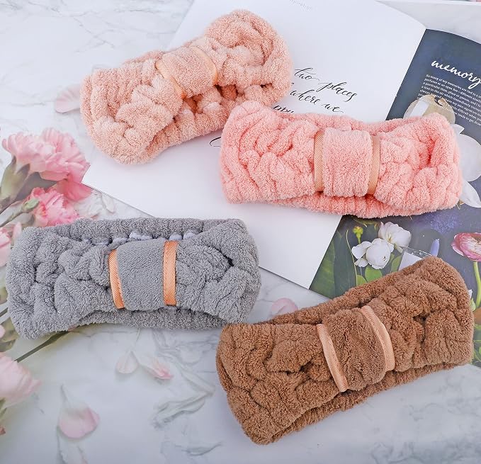 4 Pack Microfiber Towel Headbands - Image 4
