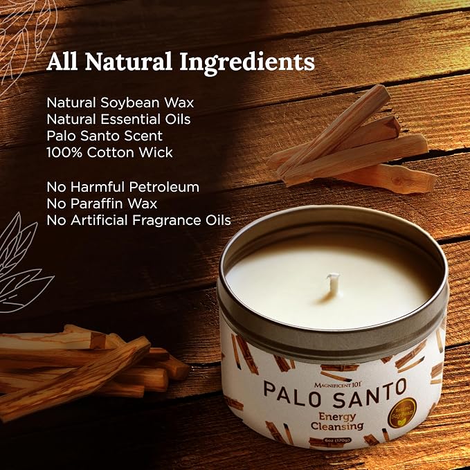 Magnificent 101 Long Lasting Palo Santo Smudge Candle | 6 Oz - Image 2