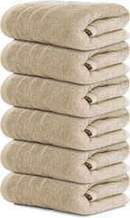 Tens Towels Pack of 6 Hand Towels, 100% Cotton, Lighter Weight, Quick to Dry by TensTowels