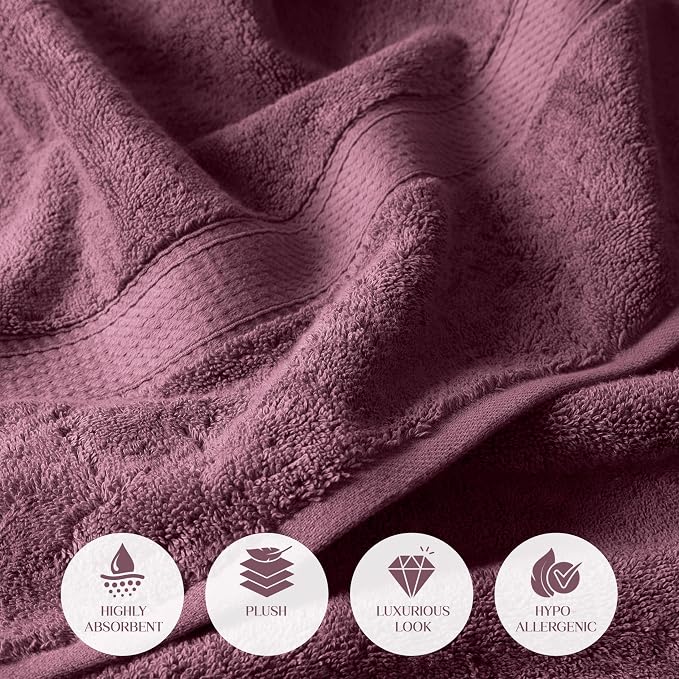 SUPERIOR Egyptian Cotton Pile 6 Piece Towel Set, Includes 2 Bath, 2 Hand - Image 6