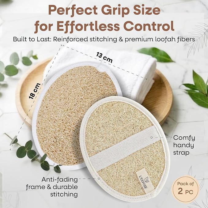 L'Exfose Organic Natural Loofah Body Scrubber - Image 3