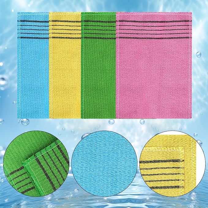 Korean Exfoliating Mitt 4PCS Exfoliating Gloves Body Scrubber Large Korean - Image 5