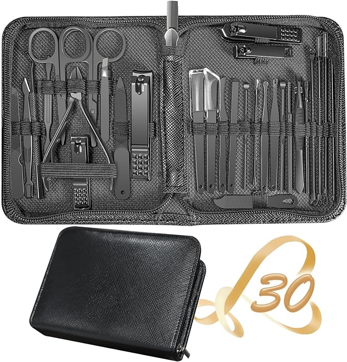 Manicure Set 30 in 1 Nail Clipper Set, Fingernail & Toenail Clippers, Manicure by RedFlow-official