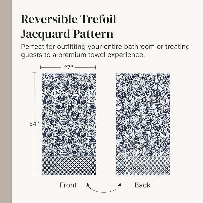Modern Threads Botanical Vine 6-Piece 100% Cotton Towel Set – Reversible Yarn - Image 6