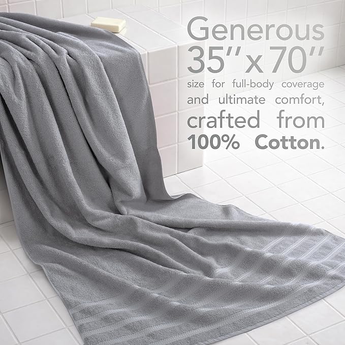 American Soft Linen 35x70 Jumbo Large Bath Towel, 600 GSM 100% Cotton Turkish - Image 2