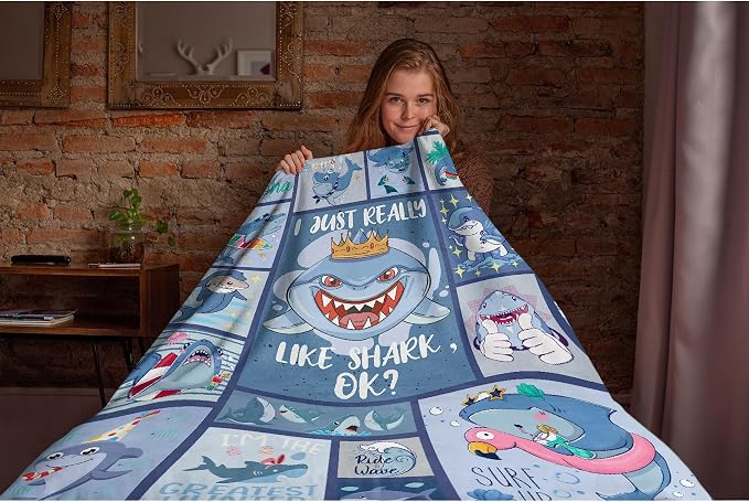 Fish Shark Flannel Fleece Blanket Throw Couch Microfiber Soft Cozy Lightweight - Image 5