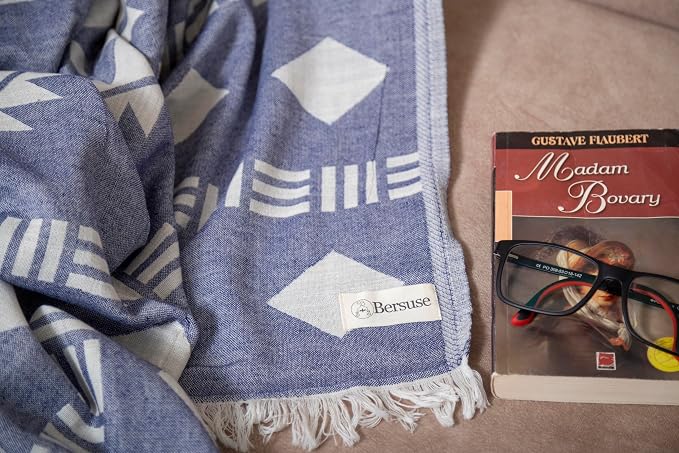Bersuse 100% Cotton Belize XL Throw Blanket Turkish Towel Beach Blanket - Image 4