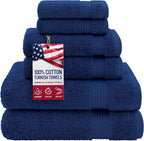 American Veteran 100% Cotton Turkish 6 Piece Luxury Towel Set by AmericanVeteranTowel