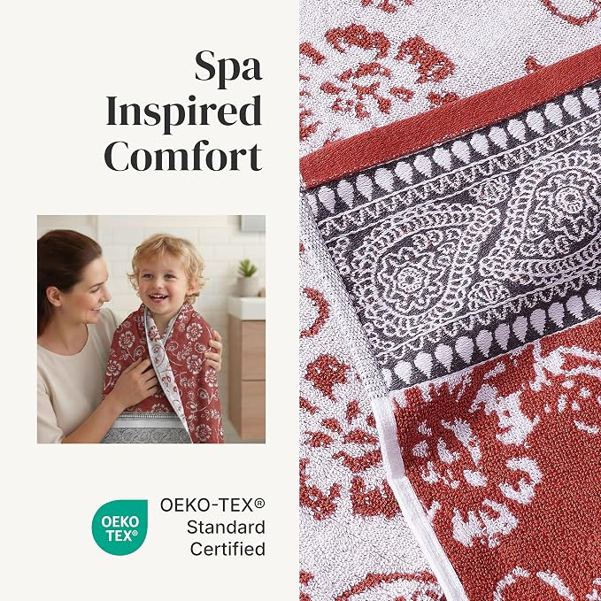 Modern Threads Floral Trail 6-Piece 100% Cotton Towel Set – Reversible Yarn - Image 4