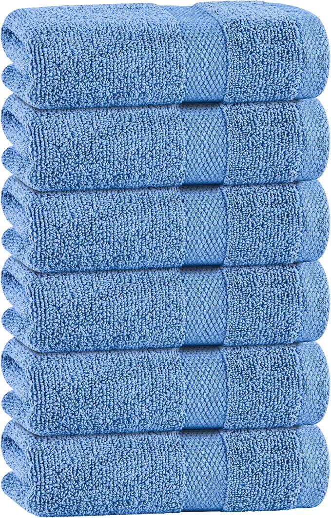 White Classic Light Blue Hand Towels by WhiteClassic