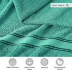 LANE LINEN Large Teal Cotton Bath Sheets, 4 Piece Set, Quick Dry, Super Soft - Image 6