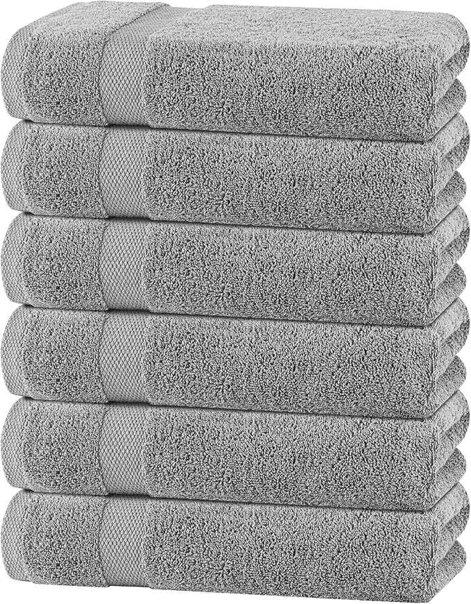 White Classic Wealuxe Light Gray Bath Towels 24x50 Inch, Cotton Towel Set by WhiteClassic