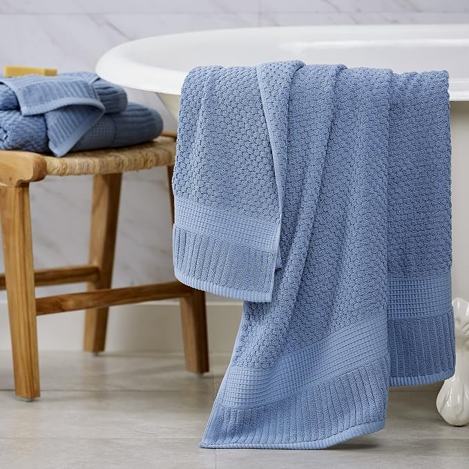 NY Loft 100% Cotton Bath Towel 4 Pack | Super Soft & Absorbent Quick-Dry Bath - Image 8