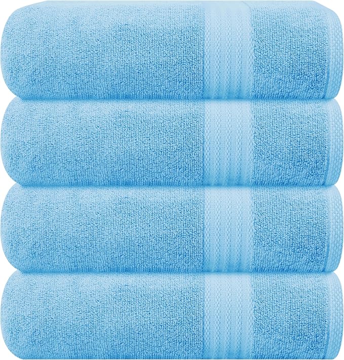 GLAMBURG Premium Cotton 4 Pack Bath Towel Set by GLAMBURG
