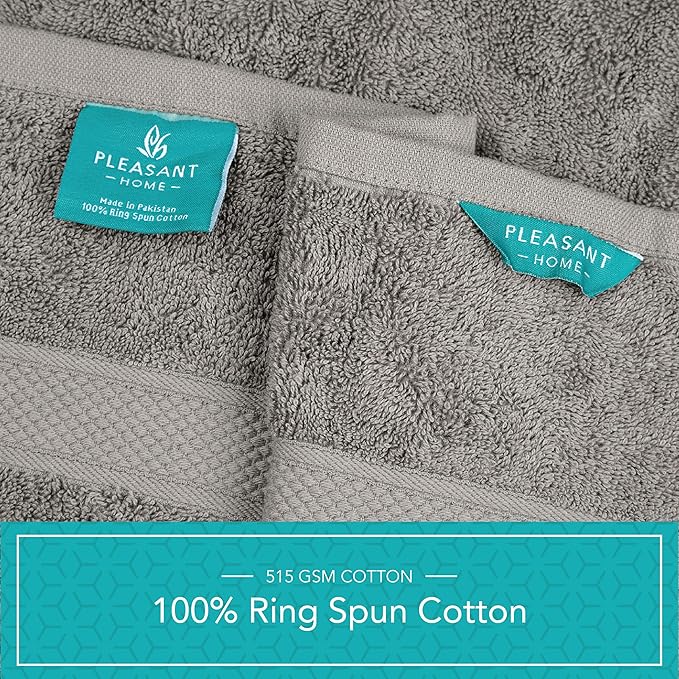 Pleasant Home Bath Towels Set of 6 100% Cotton, 515 GSM | Lightweight, Soft & - Image 4