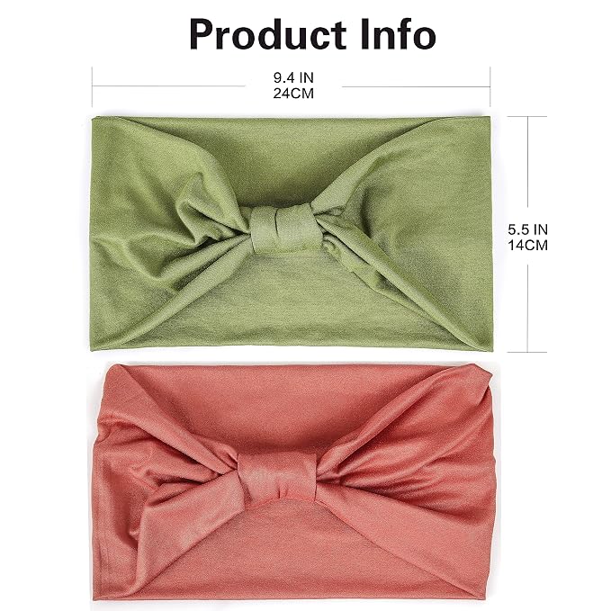 GiLi 2 Pack Wide Headbands for Women Boho African Knotted Non Slip Fashion Hair - Image 4