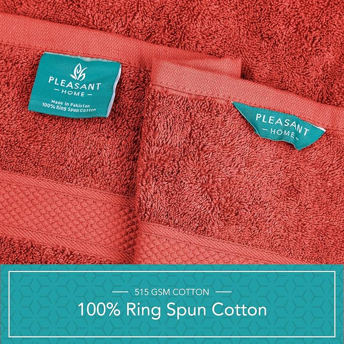 Pleasant Home Bath Towels Set of 6 100% Cotton, 515 GSM | Lightweight, Soft & - Image 4