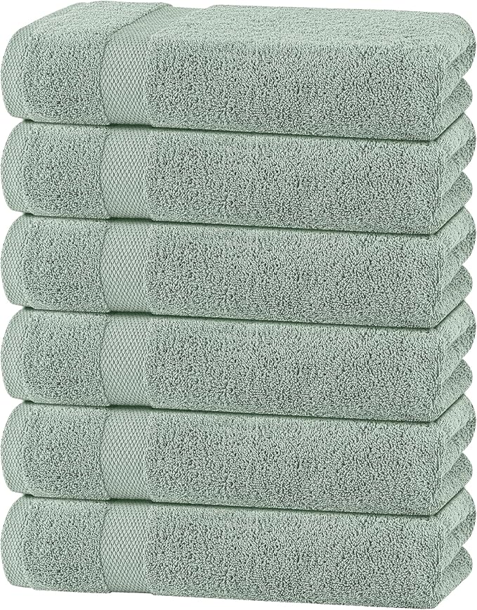 White Classic Wealuxe Green Bath Towels 24x50 Inch, Cotton Towel Set by WhiteClassic