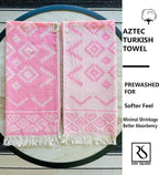 RAY SILVER Aztec Turkish Hand Towels Set of 2 100% Cotton Peshtemal Soft Feel - Image 7