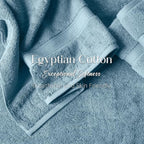 Superior Solid Egyptian Cotton Bath Towel Set, Denim Blue - Image 5