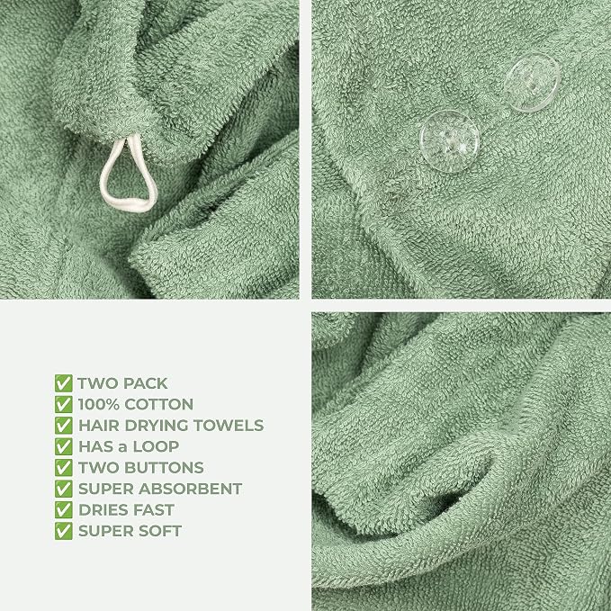American Soft Linen 100% Cotton Hair Towels - Image 5