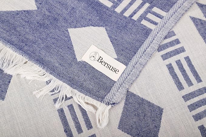 Bersuse 100% Cotton Belize XL Throw Blanket Turkish Towel Beach Blanket - Image 5
