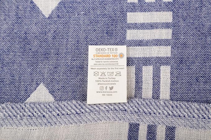 Bersuse 100% Cotton Belize XL Throw Blanket Turkish Towel Beach Blanket - Image 6