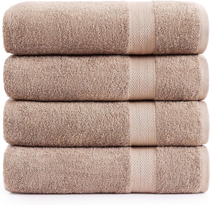 LANE LINEN 100% Pure Cotton Bath Sheets 4 Pack by LaneLinen