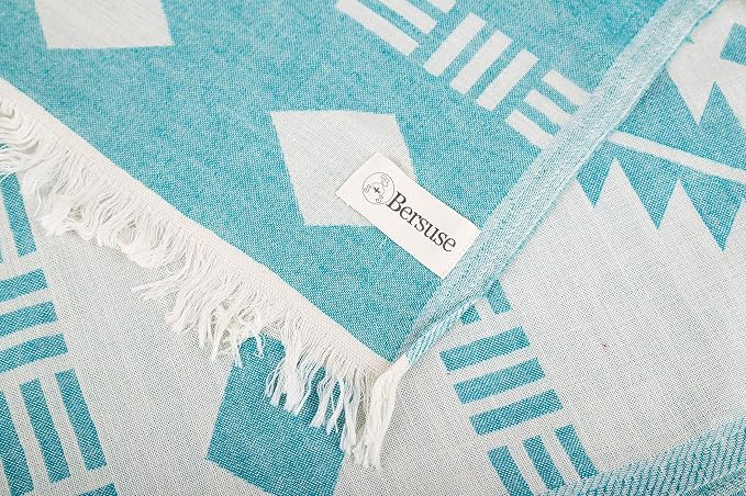 Bersuse 100% Cotton Belize XL Throw Blanket Turkish Towel Beach Blanket - Image 5