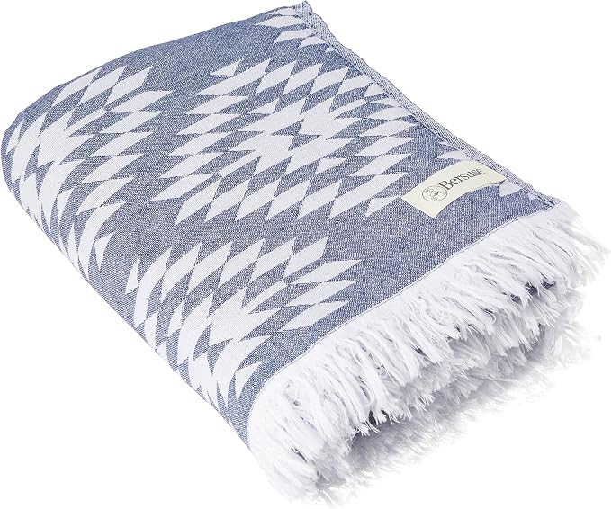 Bersuse 100% Cotton Teotihuacan XL Throw Blanket Turkish Towel Beach Blanket - Image 4