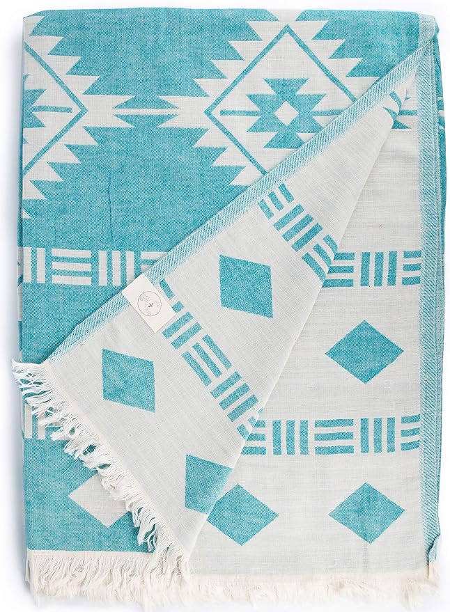 Bersuse 100% Cotton Belize XL Throw Blanket Turkish Towel Beach Blanket by Bersuse