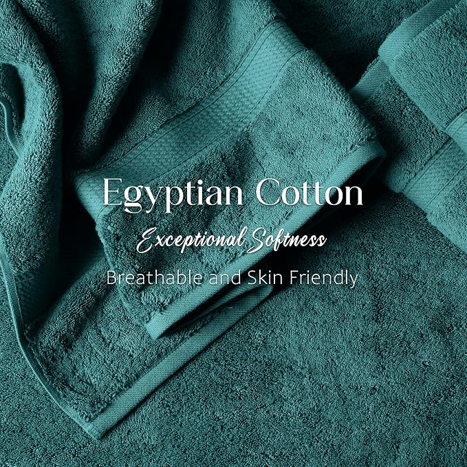 SUPERIOR Egyptian Cotton Pile Bath Towel Set of 2, Ultra Soft Luxury Towels - Image 5