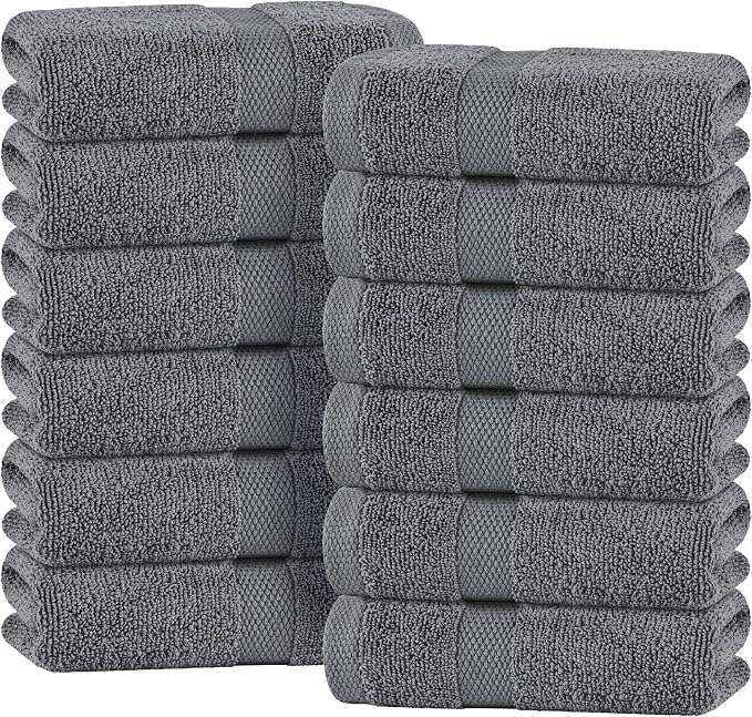 White Classic Wealuxe Grey Hand Towels by WhiteClassic