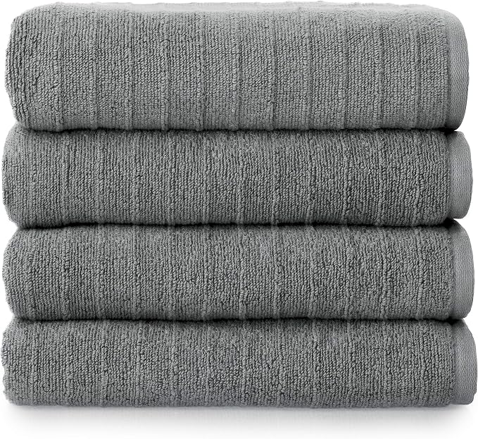 Welhome James 100% Cotton Textured Stripe Towels by WelhomeByWelspun