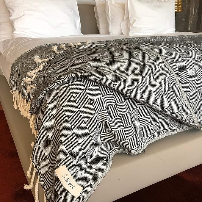 Bersuse 100% Cotton Milas XL Throw Blanket - Image 8