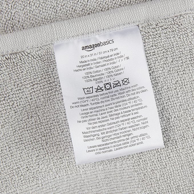 Amazon Basics Banded Bathroom Bath Rug Mat, 100% Cotton, 31 x 20 inches - Image 4