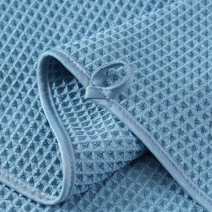 Microfiber Waffle Bath Towels, 4 Pieces, Fast Drying, Lint Free 430 GSM - Image 3