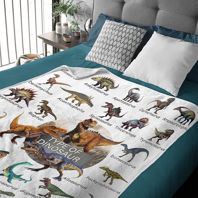 Dinosaur Flannel Fleece Blanket Throw Couch Microfiber Soft Cozy Lightweight - Image 3