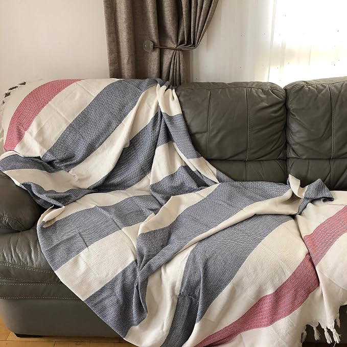 Bersuse 100% Cotton Aspendos XL Throw Blanket - Image 8
