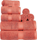 SUPERIOR Egyptian Cotton Pile 8 Piece Towel Set, Includes 2 Bath, 2 Hand by SUPERIOR
