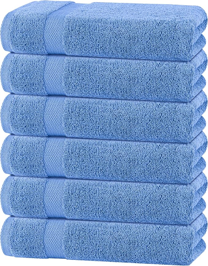 White Classic Wealuxe Light Blue Bath Towels 24x50 Inch, Cotton Towel Set by WhiteClassic