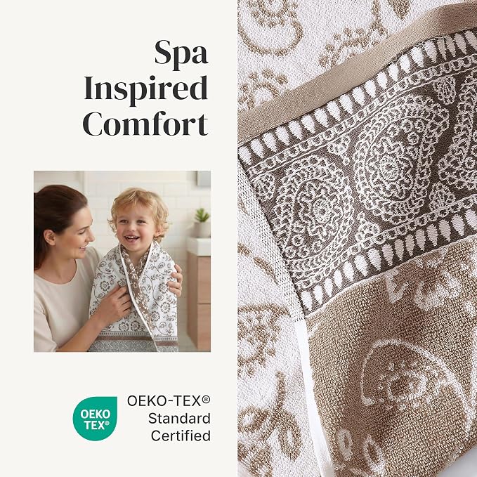 Modern Threads Floral Trail 6-Piece 100% Cotton Towel Set – Reversible Yarn - Image 4