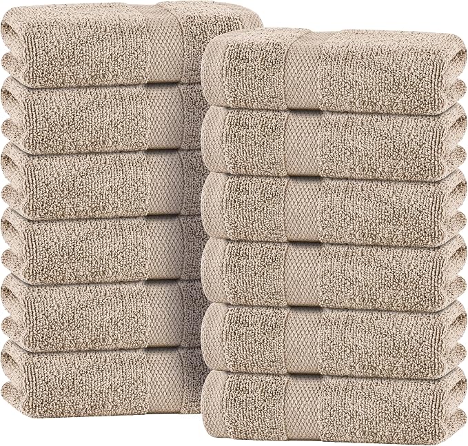 White Classic Wealuxe Taupe Hand Towels by WhiteClassic