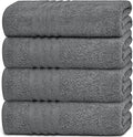 White Classic Wealuxe Grey Bath Towels Set of 4, Cotton Body Towel by WhiteClassic
