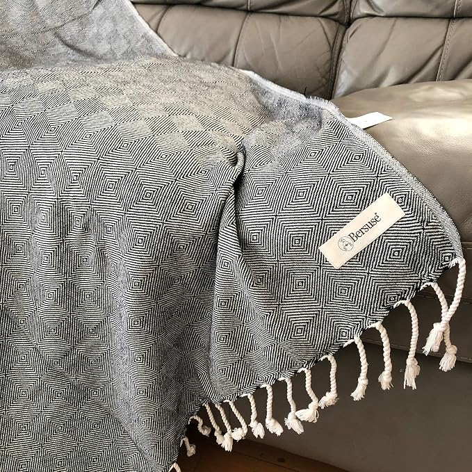 Bersuse 100% Cotton Milas XL Throw Blanket - Image 5